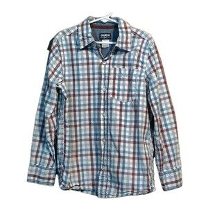 Oshkosh Boys Plaid Long Sleeved Collared Shirt - Size 8